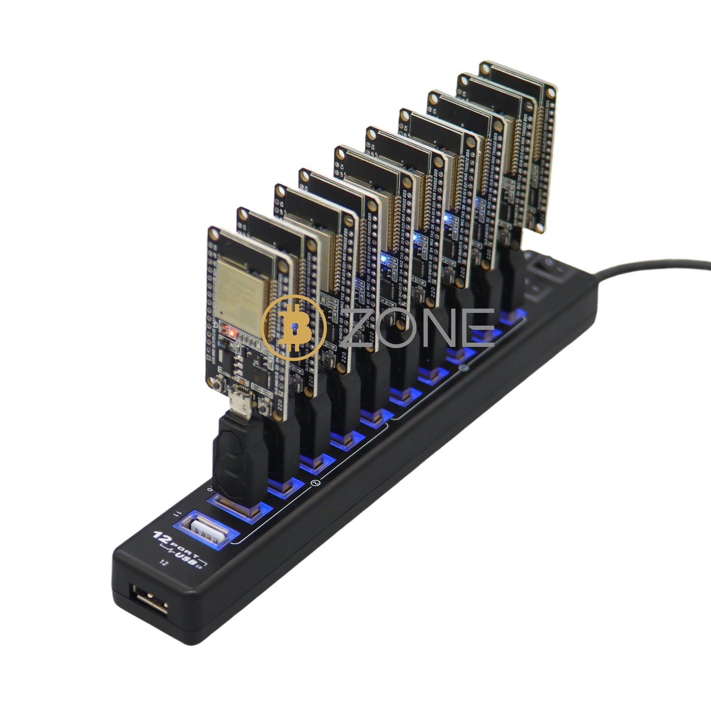 NerdMiner V2 10-Port Station Hub | 550kH/s Solo Blockchain Solution