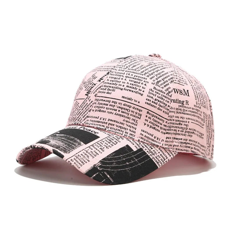 New Newspaper Baseball Cap | Adjust Slide Fit—Folded Bill