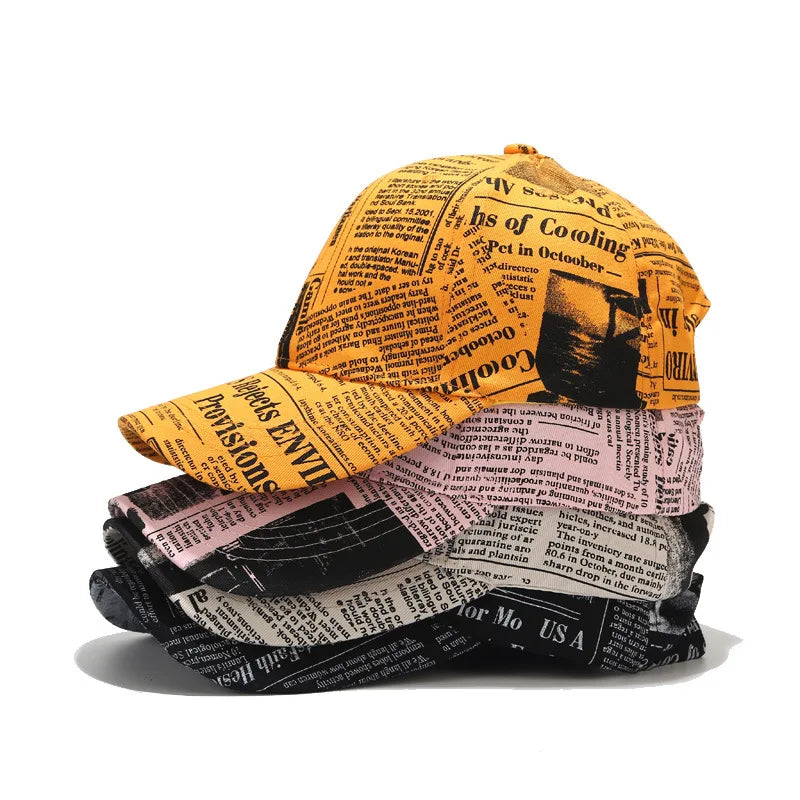 New Newspaper Baseball Cap | Adjust Slide Fit—Folded Bill