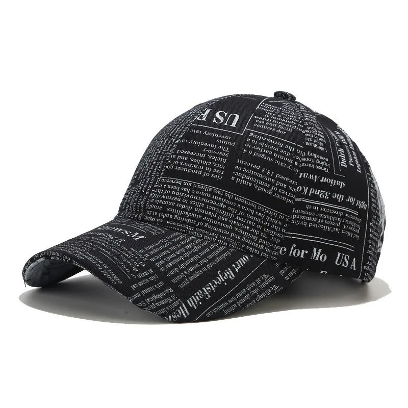 New Newspaper Baseball Cap | Adjust Slide Fit—Folded Bill