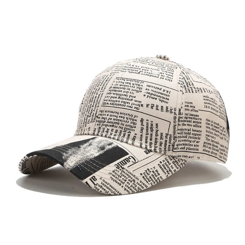 New Newspaper Baseball Cap | Adjust Slide Fit—Folded Bill