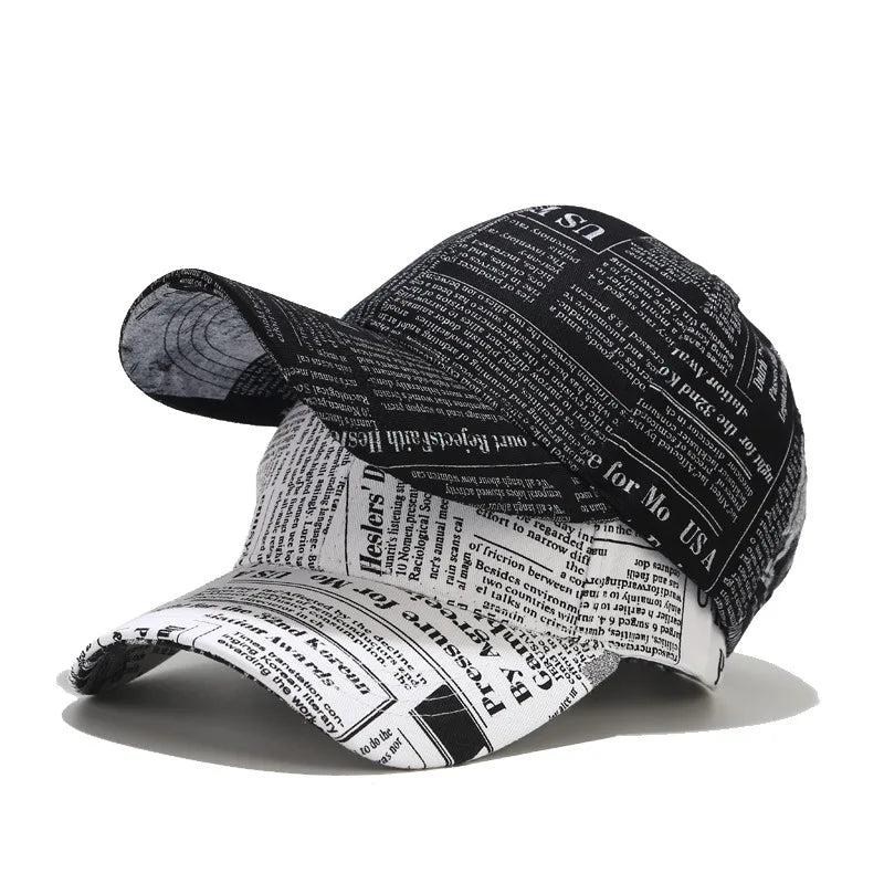New Newspaper Baseball Cap | Adjust Slide Fit—Folded Bill
