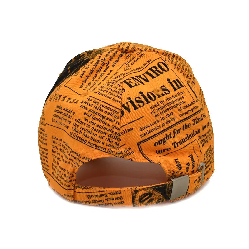 New Newspaper Baseball Cap | Adjust Slide Fit—Folded Bill