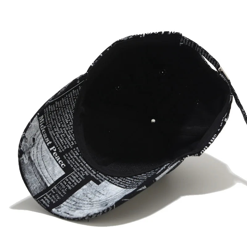 New Newspaper Baseball Cap | Adjust Slide Fit—Folded Bill