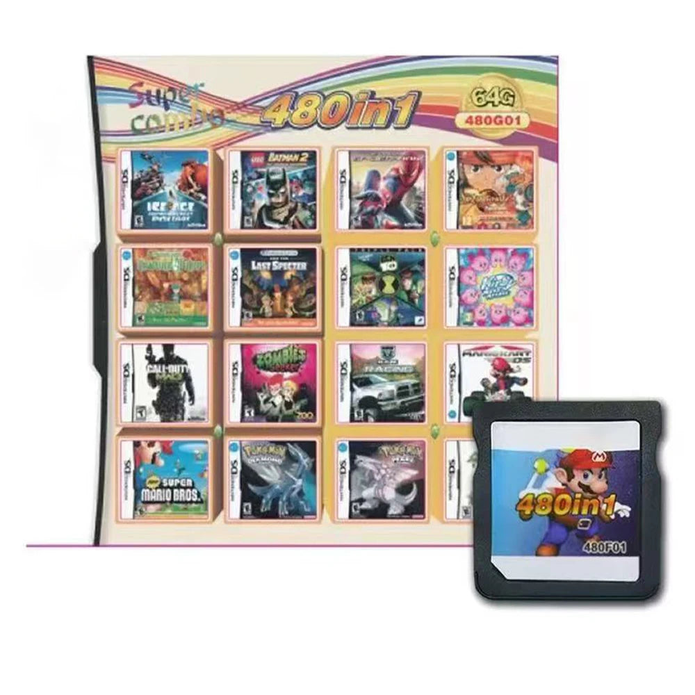 480-in-1 game cartridge with colorful packaging on a white background