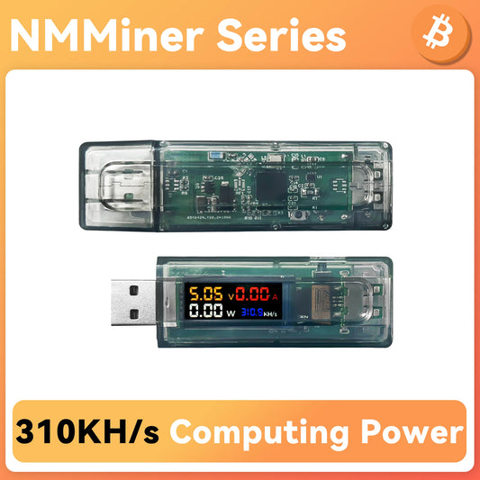 NMMiner Series device with digital display on an orange and white background