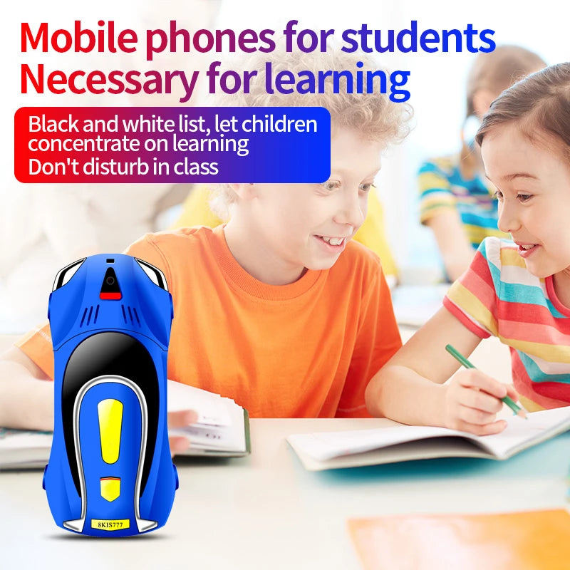 Race Car Mini-Mobile Cellphone Sans Camera | Dual SIM Basic Cell Phone Safe-Student Privacy Wireless