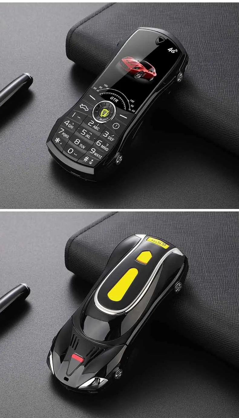 Race Car Mini-Mobile Cellphone Sans Camera | Dual SIM Basic Cell Phone Safe-Student Privacy Wireless