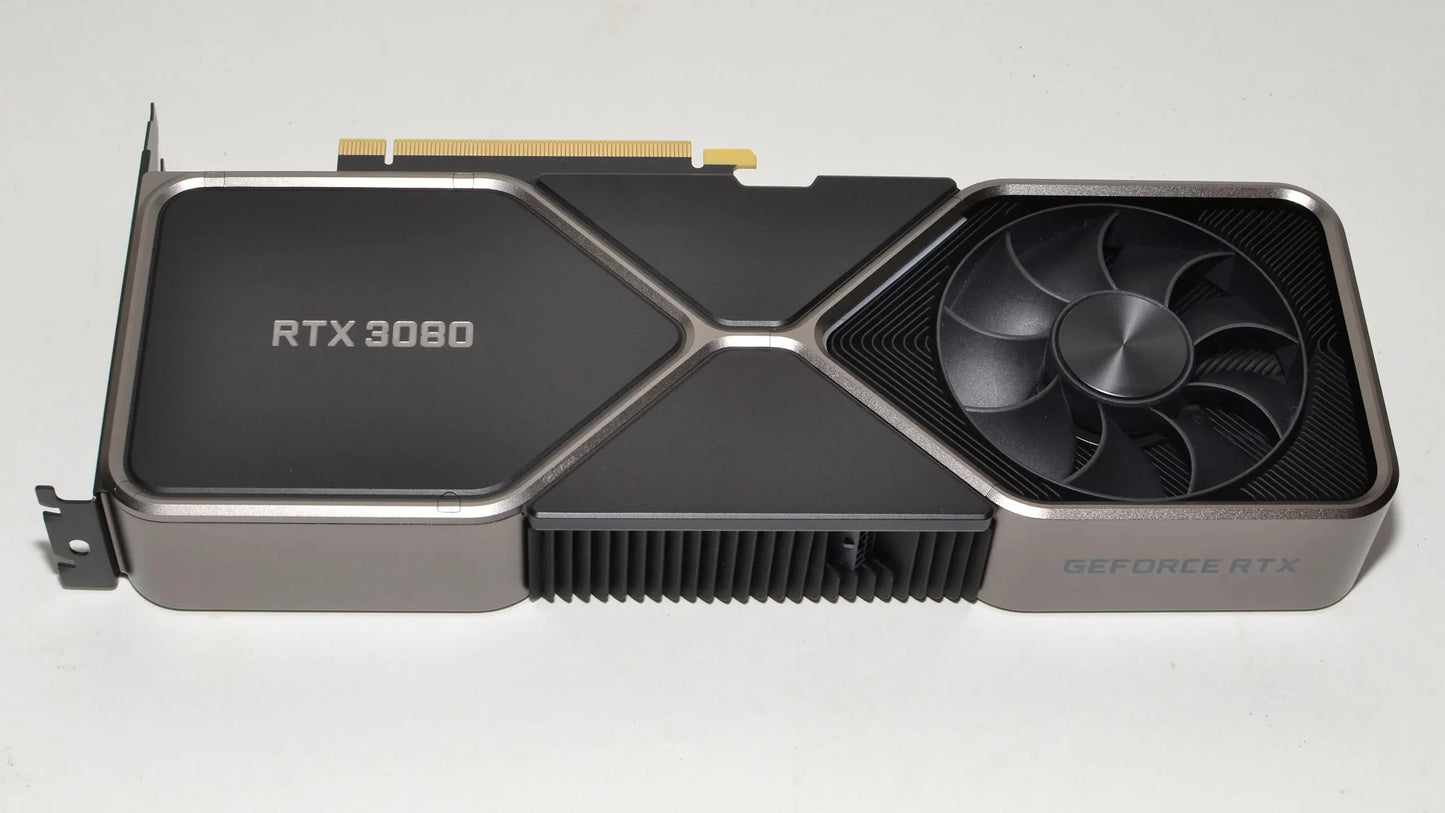 NVIDIA GeForce RTX 3080 graphics card on a white background