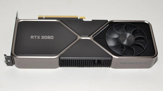 NVIDIA RTX 3080 graphics card on a white background