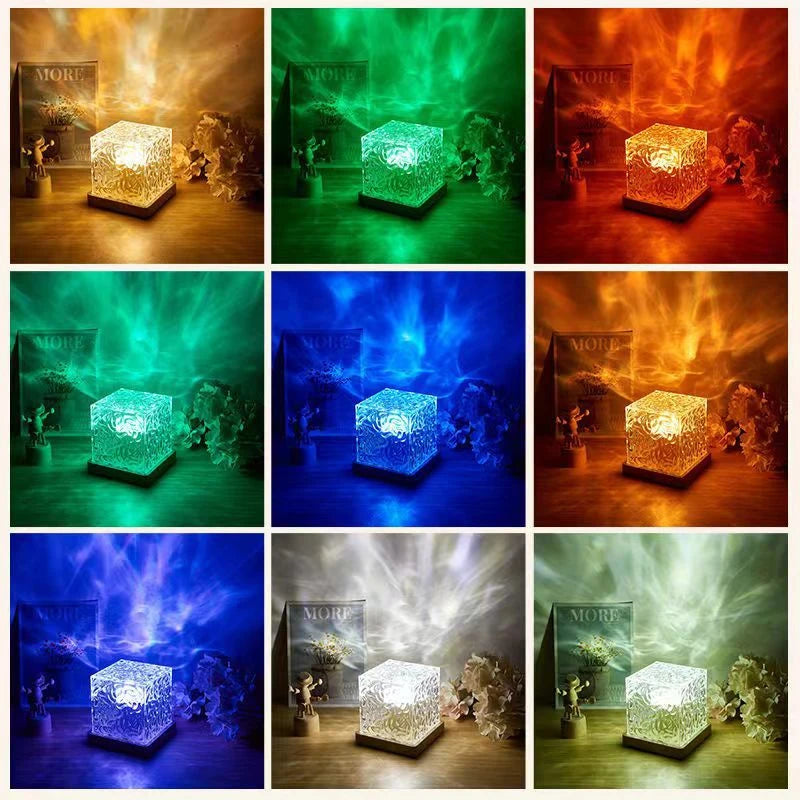 Ocean Wave Aurora Projector Light | 16 Color RGB Crystal Lamp with Remote