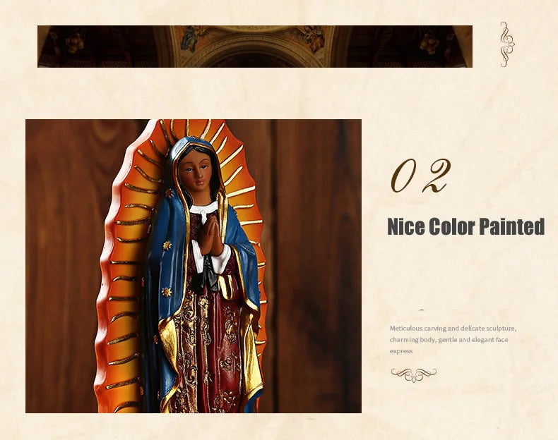 Our Lady of Guadalupe Statue Figurine | Catholic-Christian Sculptures & Home or Office Religious Decoration Ornament Crafts