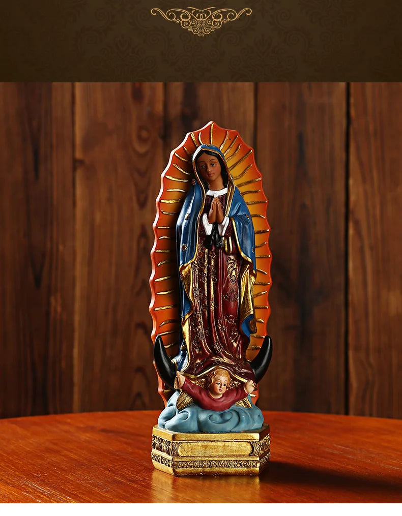 Our Lady of Guadalupe Statue Figurine | Catholic-Christian Sculptures & Home or Office Religious Decoration Ornament Crafts