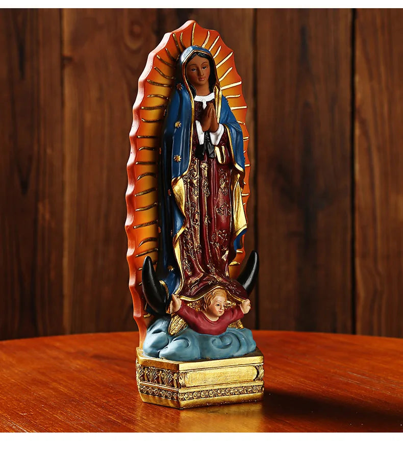 Our Lady of Guadalupe Statue Figurine | Catholic-Christian Sculptures & Home or Office Religious Decoration Ornament Crafts