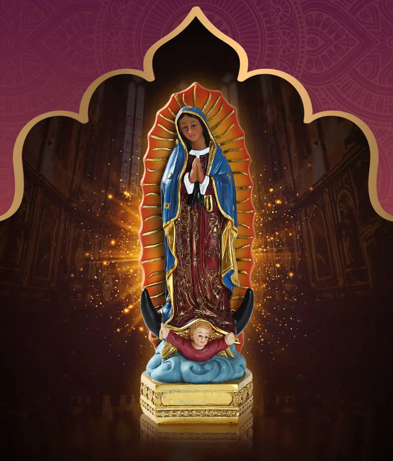 Our Lady of Guadalupe Statue Figurine | Catholic-Christian Sculptures & Home or Office Religious Decoration Ornament Crafts