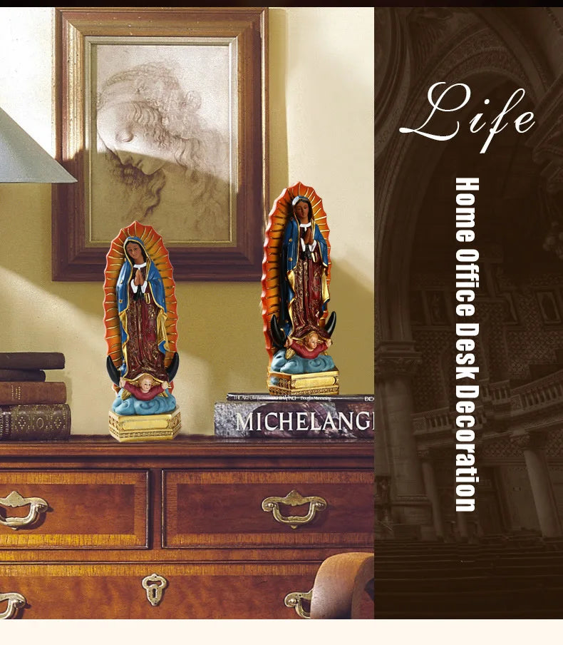 Our Lady of Guadalupe Statue Figurine | Catholic-Christian Sculptures & Home or Office Religious Decoration Ornament Crafts