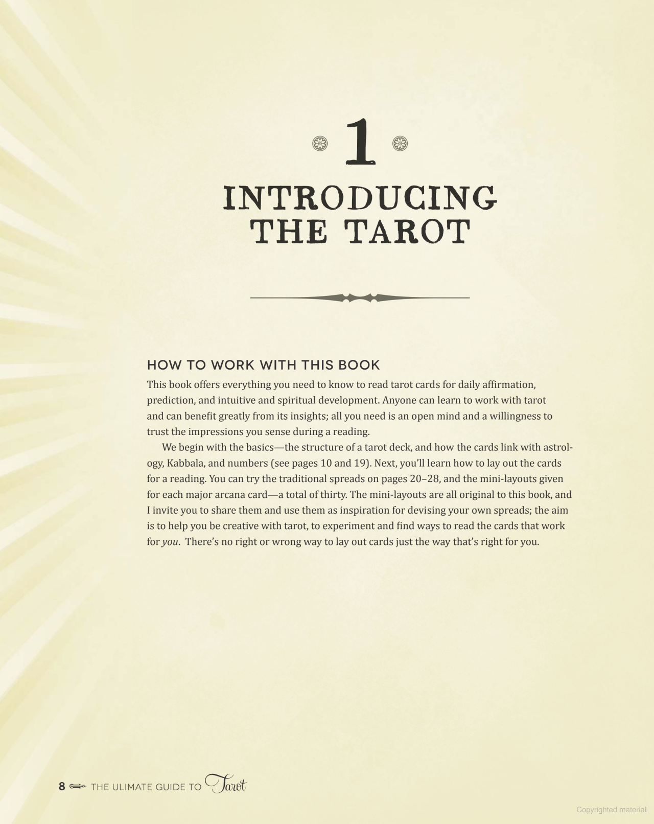 Page 8 of The Ultimate Guide to Tarot: A Beginner's Guide to the Cards, Spreads, and Revealing the Mystery of the Tarot by Liz Dean