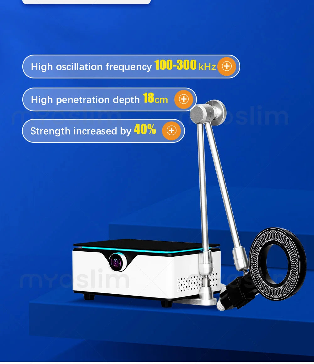 Professional EMTT Physio Magneto machine with articulated arm and magnetic ring applicator.