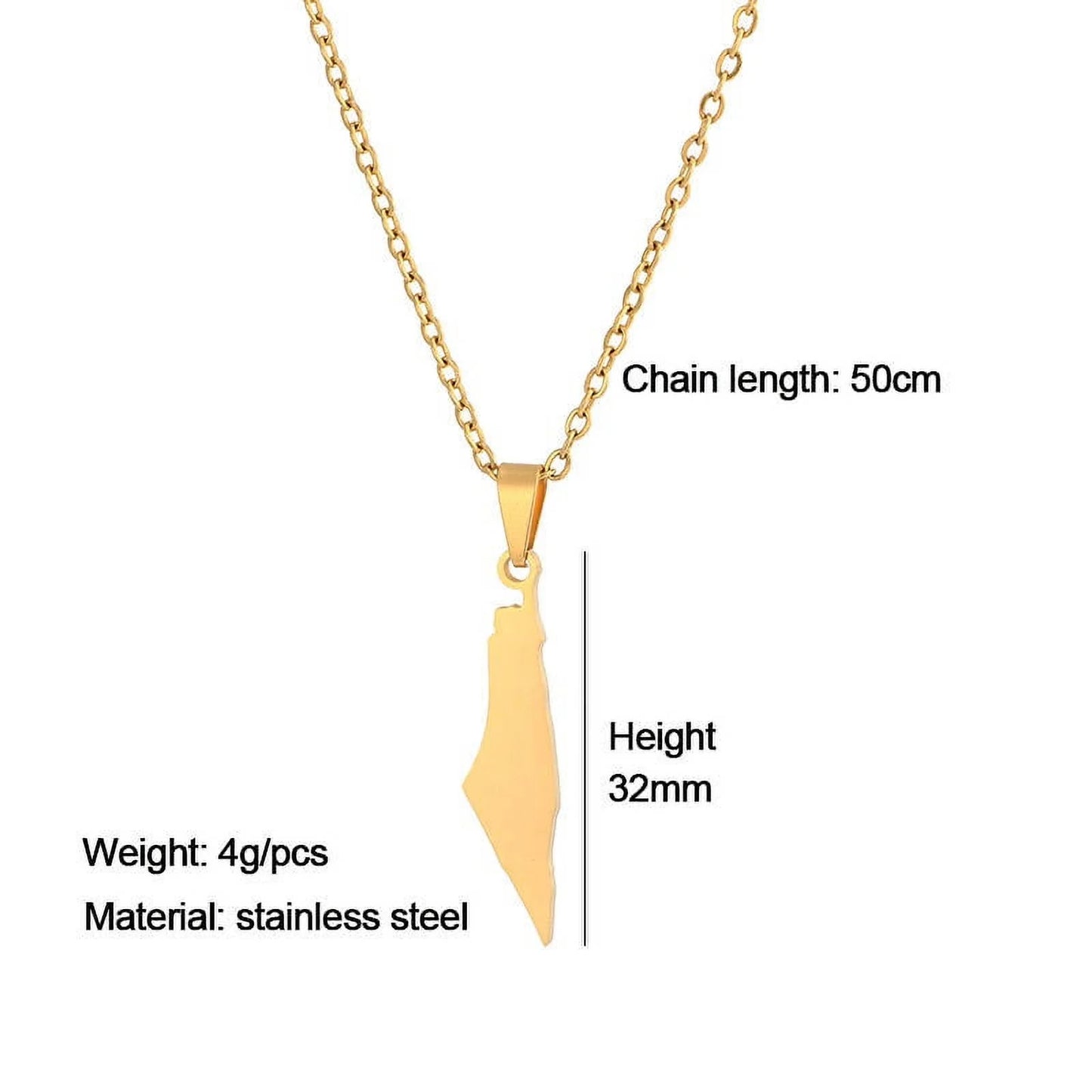Palestine Pendant Necklace | Palestinian Map Jewelry
