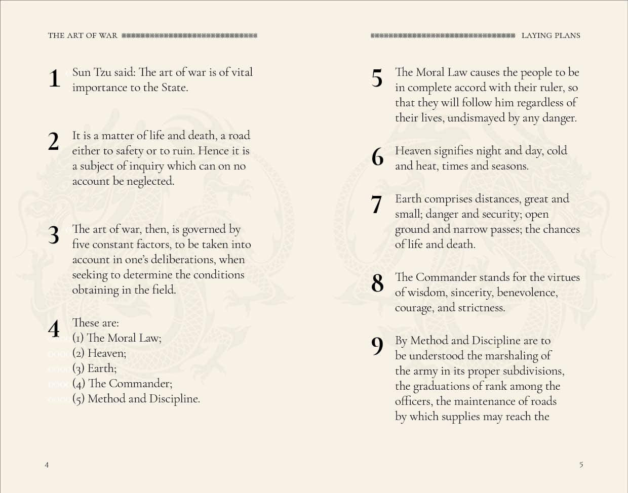 Open page view from box set "Path of the Warrior Ornate Book Box Set: Art of War-Way of the Samurai-Book of Five Rings" Book collection.