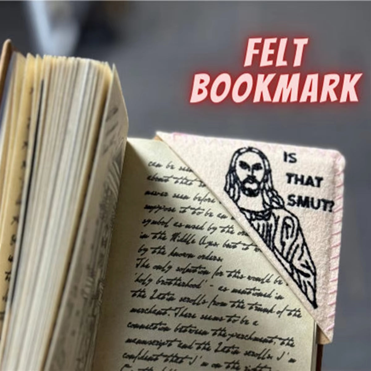 Peeking Jesus Page Triangle Bookmarker: I Saw That & Is That Smut 2-Piece Bookmark