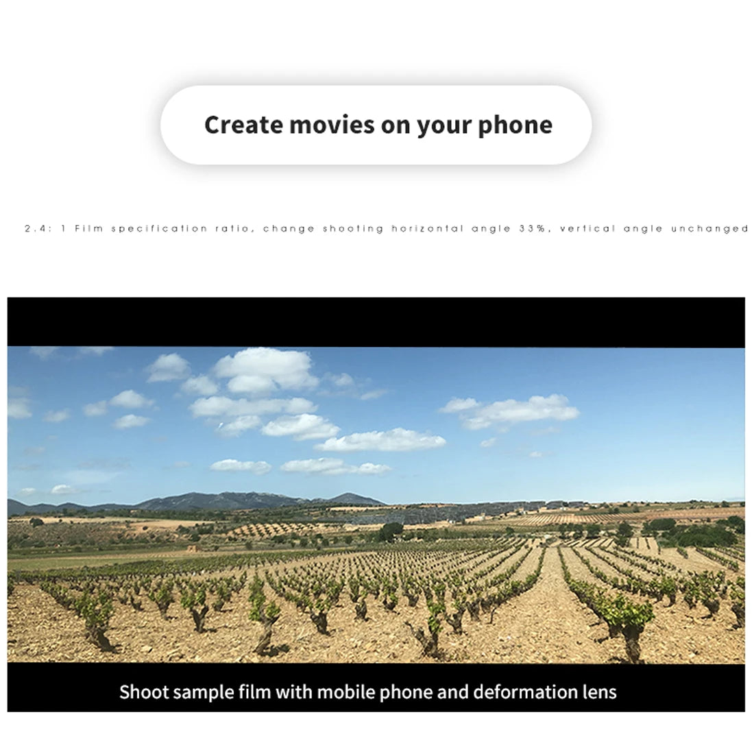 Phone Anamorphic Lens 1.33X / 1.55X – Wide-Angle Movie Lens for iPhone Filmmakers