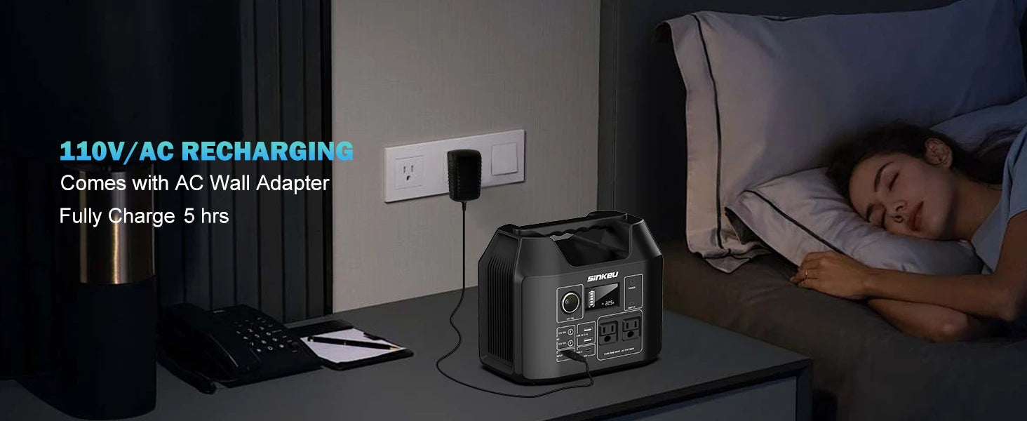 Portable Power Station 300W/150W Solar Generator Power Bank