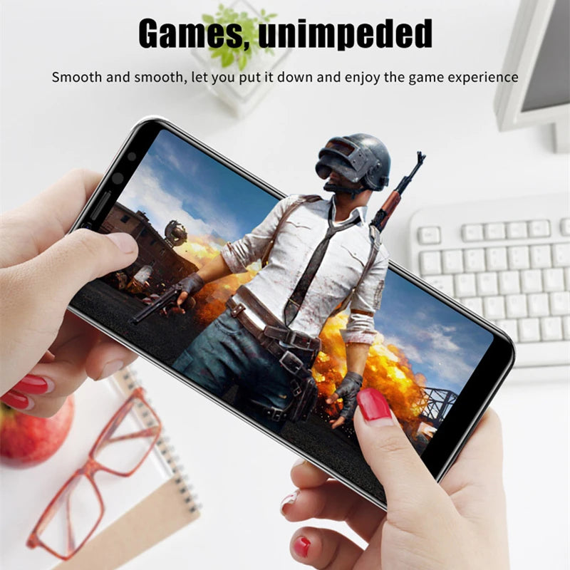Person holding a smartphone playing a game with a focus on smooth gaming experience.