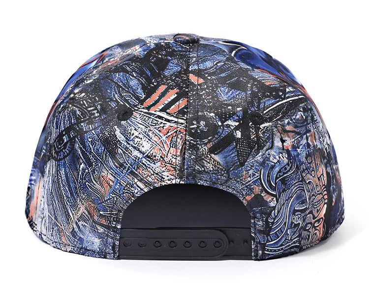 Multicolored patterned cap on a white background