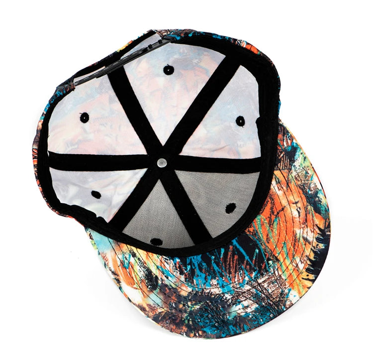 Colorful cap with abstract design on a white background