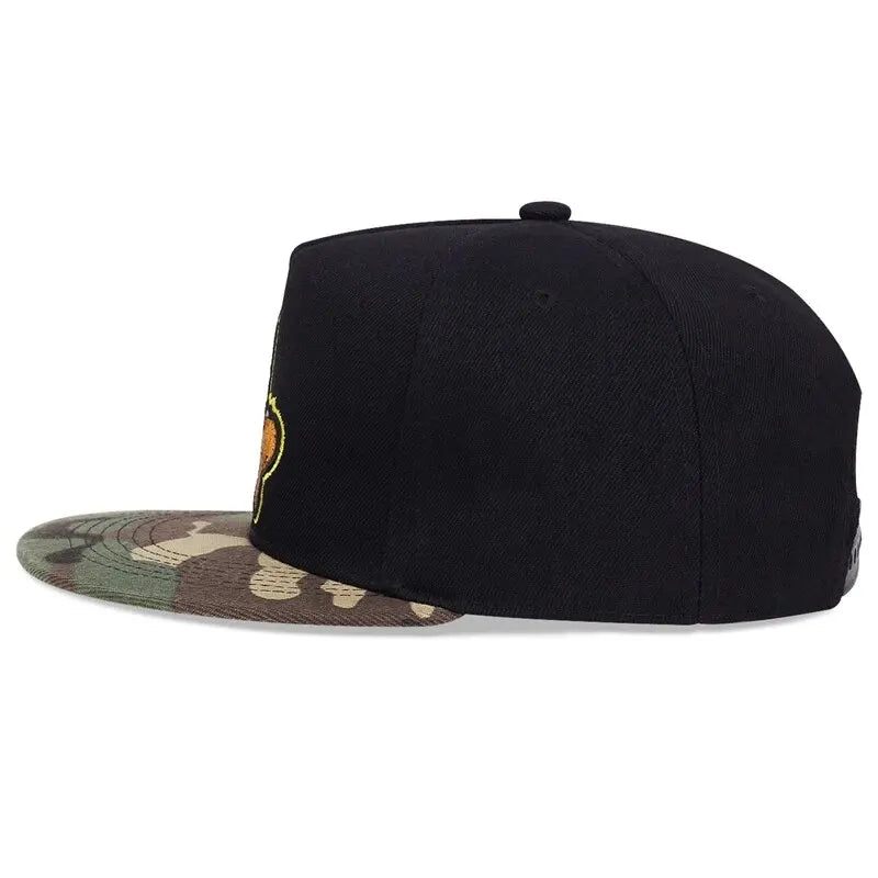 Put That Money in My Hand Snapback – Black Hat with Camo Flat Brim | Streetwear Hip Hop Cap