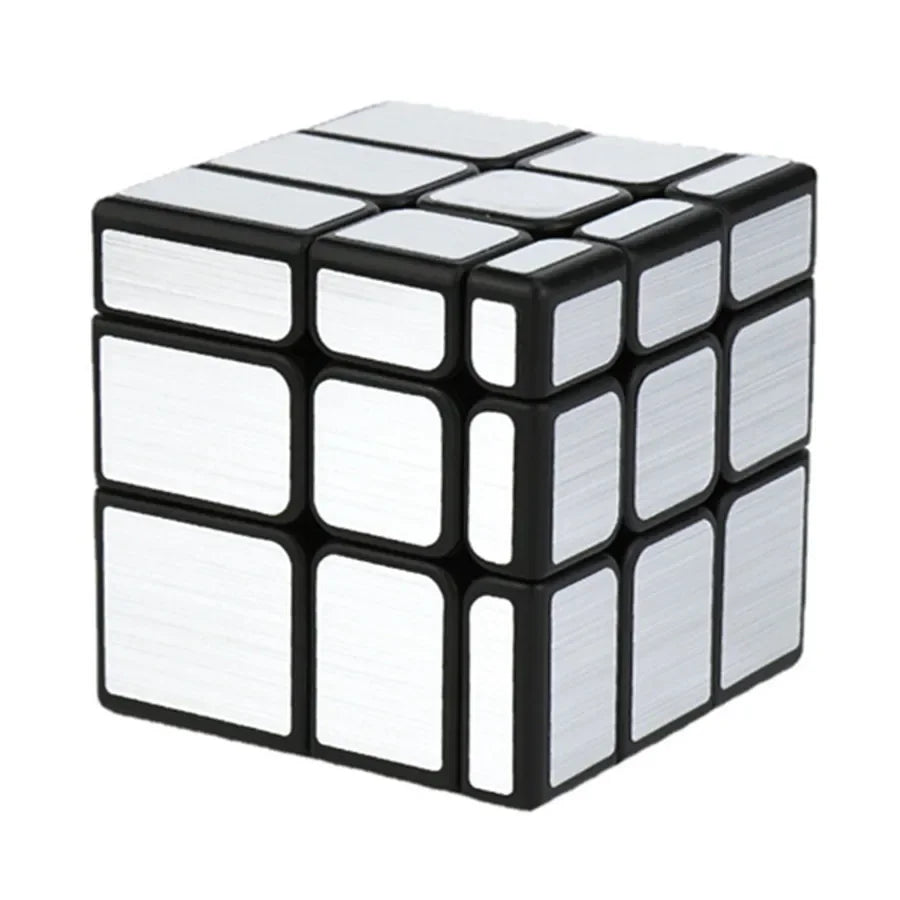Black and white Rubik's cube on a white background