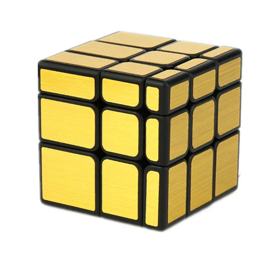 Rubik's Cube with yellow and black design on a white background