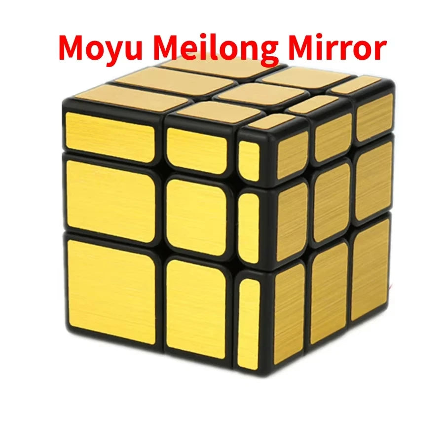 Moyu Meilong Mirror cube with yellow and black sides on a white background