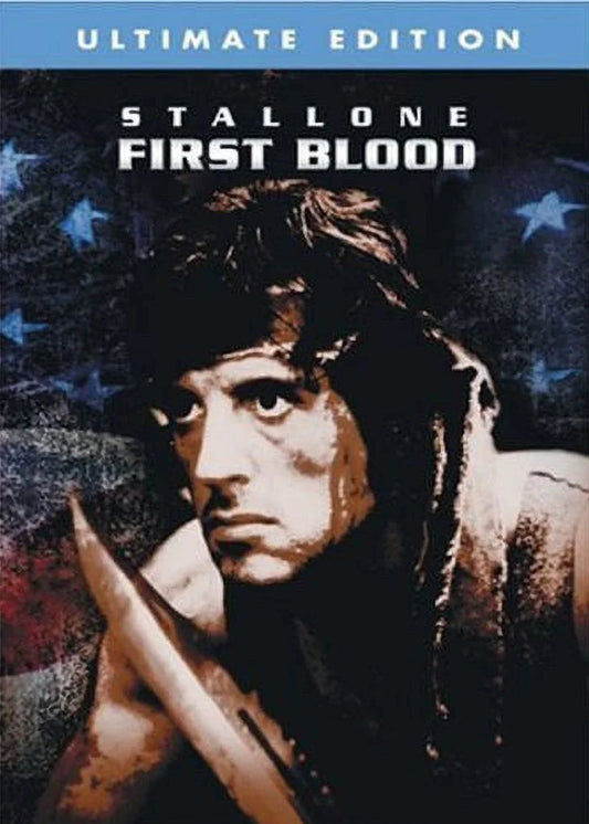 Front cover of 'First Blood: Ultimate Edition' featuring Sylvester Stallone as John Rambo.