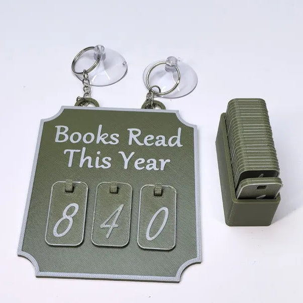 Classic book tracker with 'Books Read This Year' display on a white background