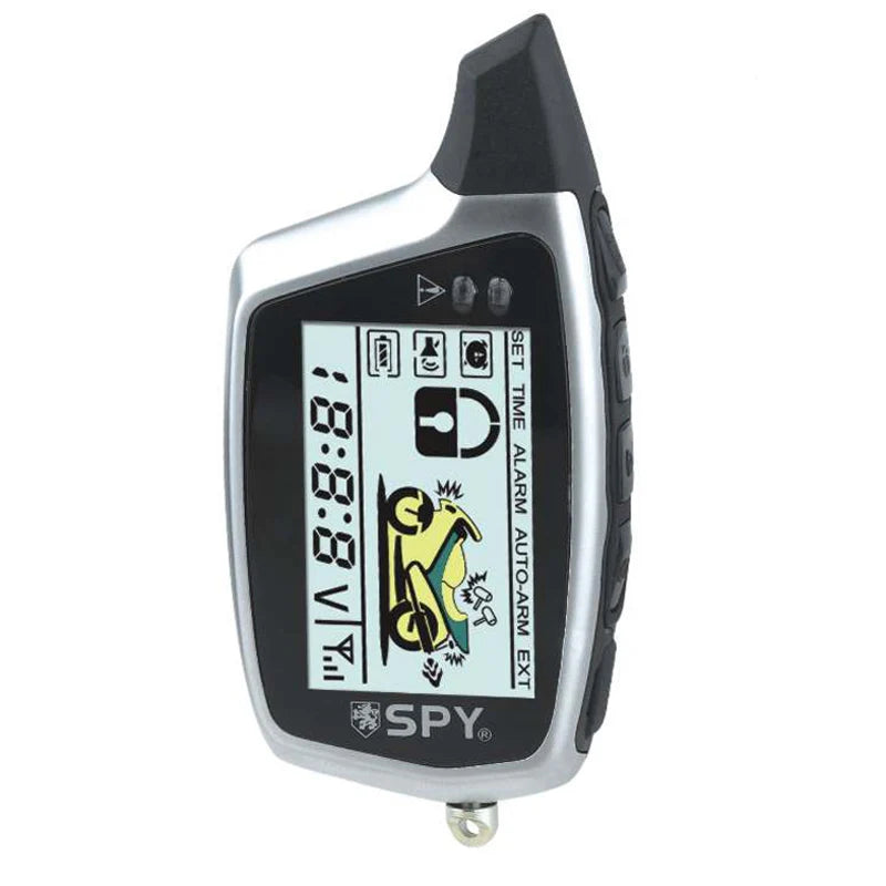 Spy brand security device with digital display on a white background