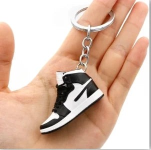 Mini Retro Jordan sneaker keychain and NBA basketball keychain fan charms, boxed and unboxed options