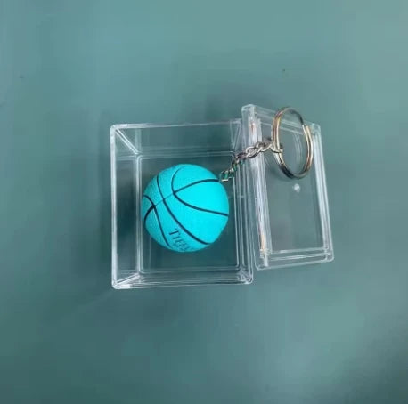 Mini Retro Jordan sneaker keychain and NBA basketball keychain fan charms, boxed and unboxed options