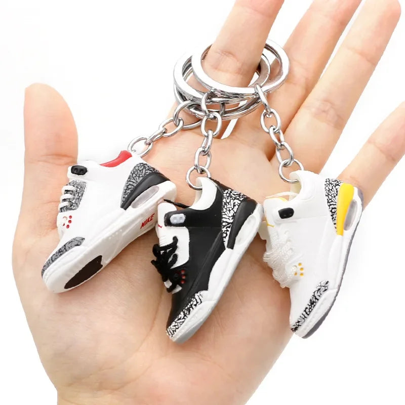 Collectible Mini Air Jordan Sneaker Keychains on Keyring for Hypebeast Fans and Sneakerheads