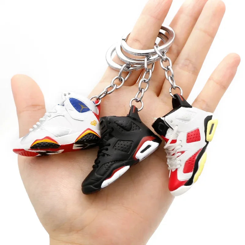 Collectible Mini Air Jordan Sneaker Keychains on Keyring for Hypebeast Fans and Sneakerheads