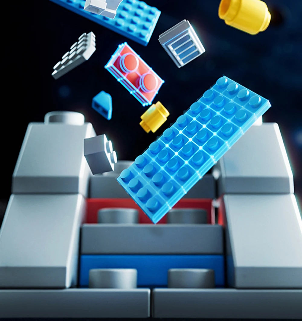 Rocket Ship Shuttle Building Bricks STEM Block Puzzle | Galaxy Rockets & Launch Center Blocks