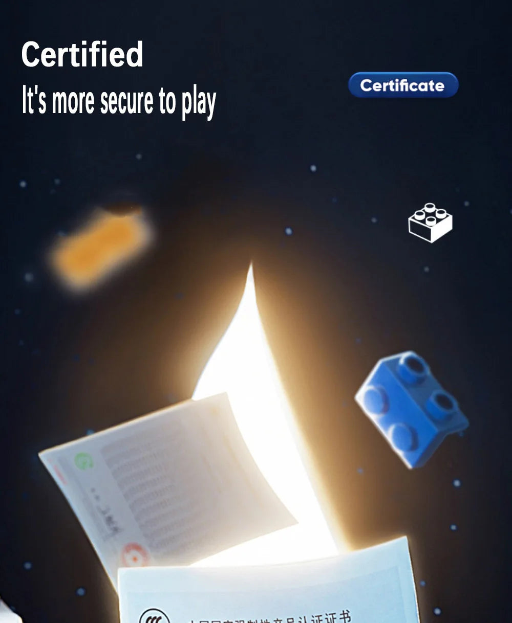 Product with certification label and text 'Certified. It's more secure to play' on a dark background.