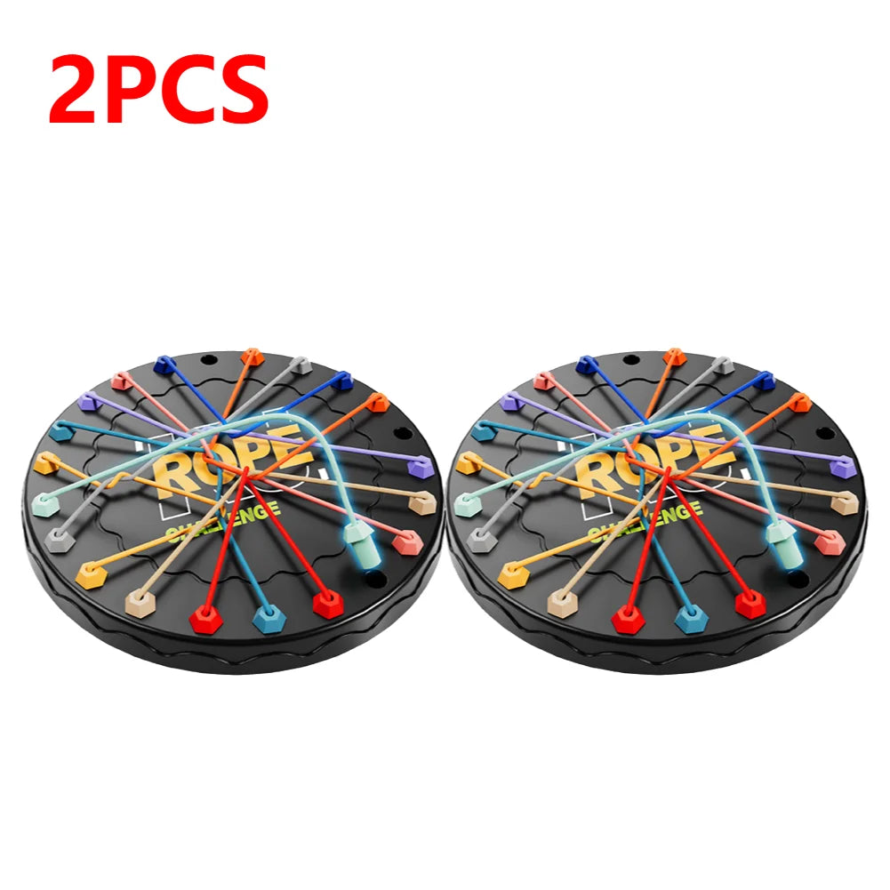 Two round containers with colorful ropes labeled 'ROPE CHALLENGE' on a white background.