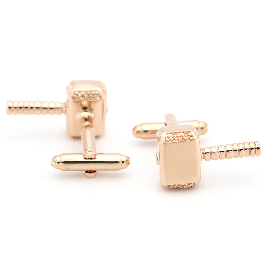 Hammer of Thor Cufflinks – Superhero Inspired Men’s Cufflinks in Silver & Rose Gold
