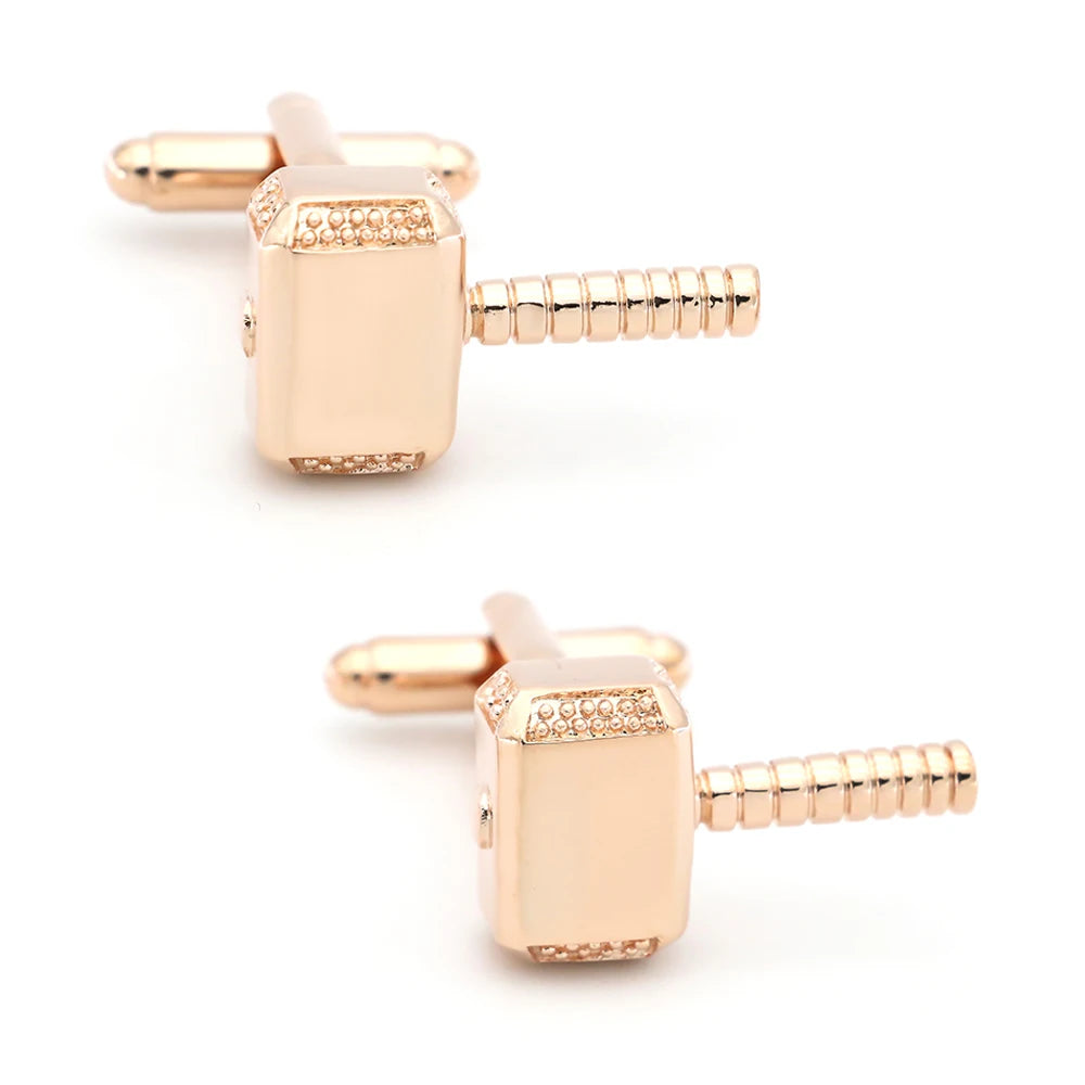 Hammer of Thor Cufflinks – Superhero Inspired Men’s Cufflinks in Silver & Rose Gold