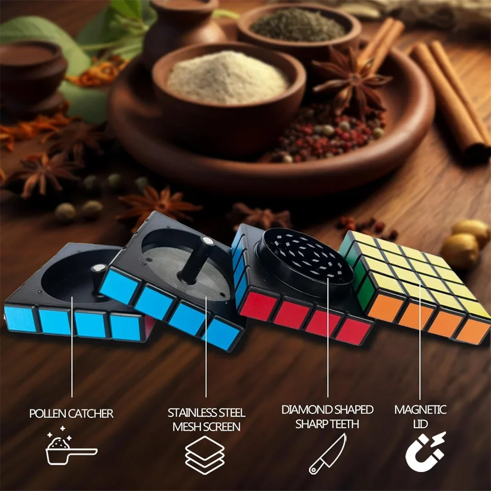 Rubik's Cube Magnetic Herb Grinder