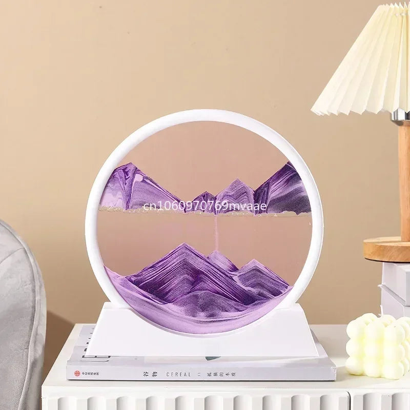 Sandscape Moving Sand Art Frame – 3D Dynamic Liquid Hourglass | Kinetic Flowing Sand Desktop Decor Gift