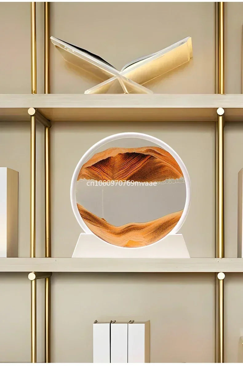 Sandscape Moving Sand Art Frame – 3D Dynamic Liquid Hourglass | Kinetic Flowing Sand Desktop Decor Gift