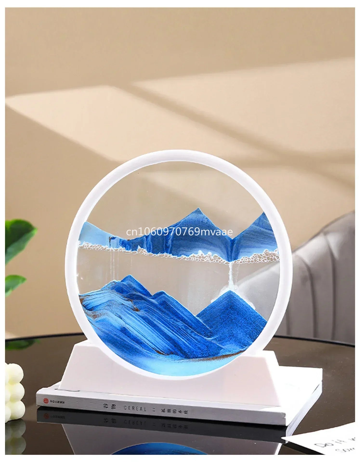 Sandscape Moving Sand Art Frame – 3D Dynamic Liquid Hourglass | Kinetic Flowing Sand Desktop Decor Gift